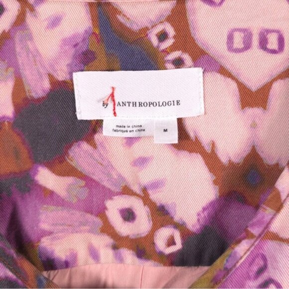 NWOT By Anthropologie Sleeveless Cutout Printed Jumpsuit Purple MEDIUM - Picture 9 of 16